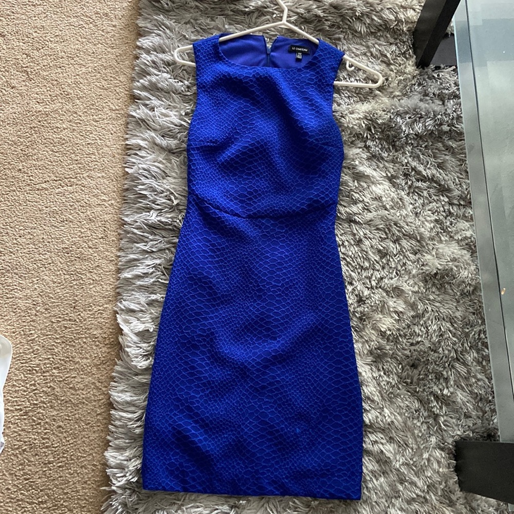 Le Chateau Cobalt Snake dress